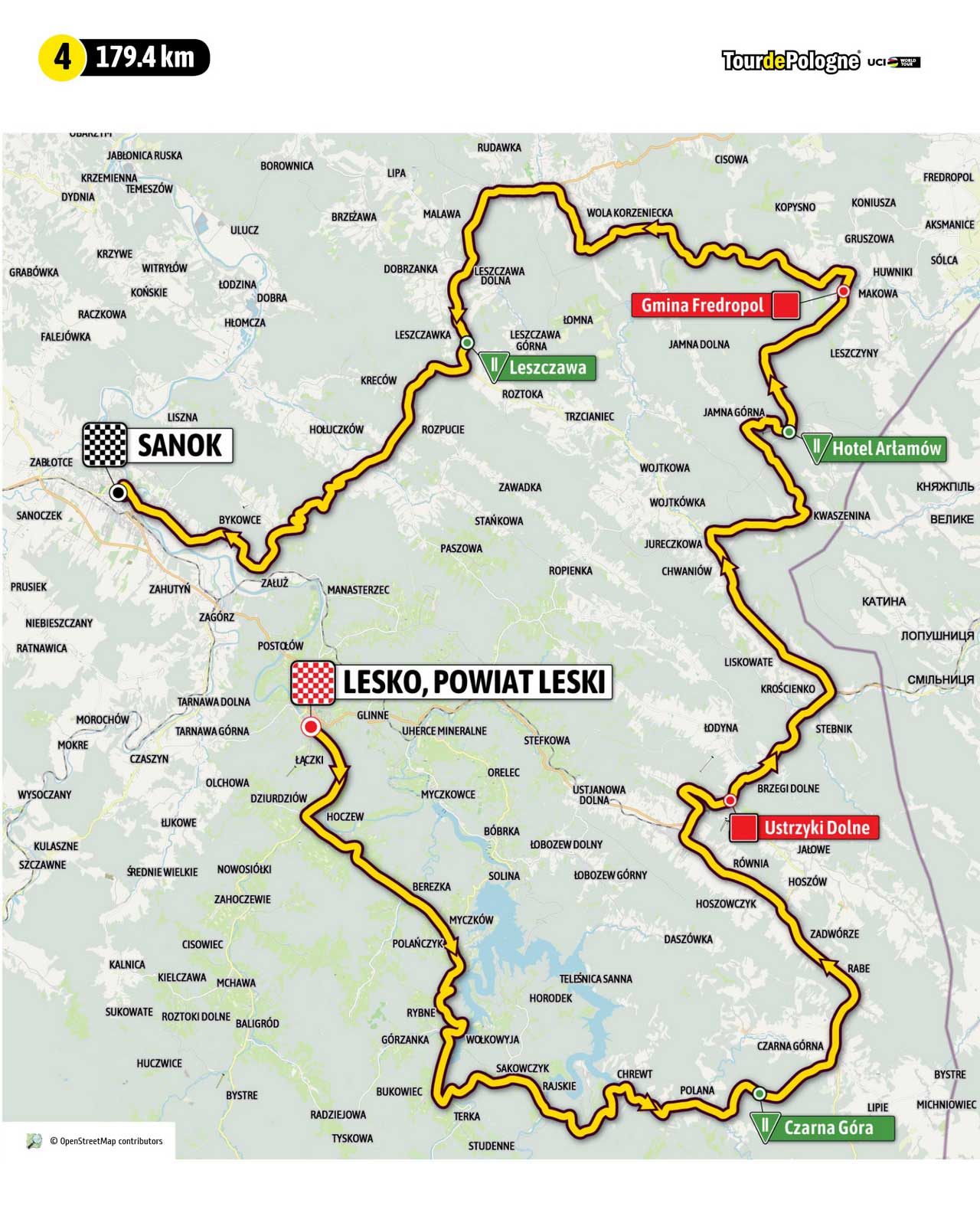 Start honorowy 4 etapu 79. Tour de Pologne w Lesku