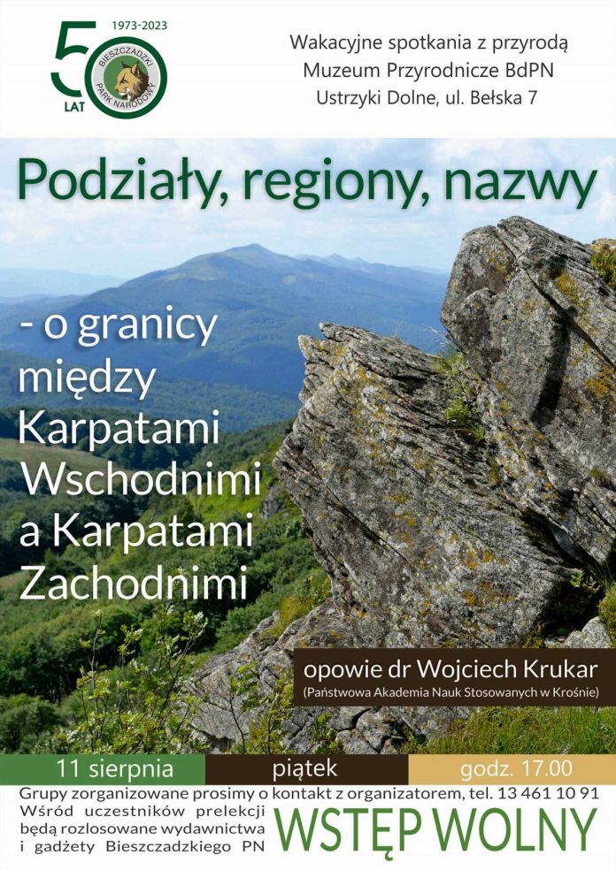 Podziały, regiony, nazwy - o granicy między Karpatami Wschodnimi a Zachodnimi